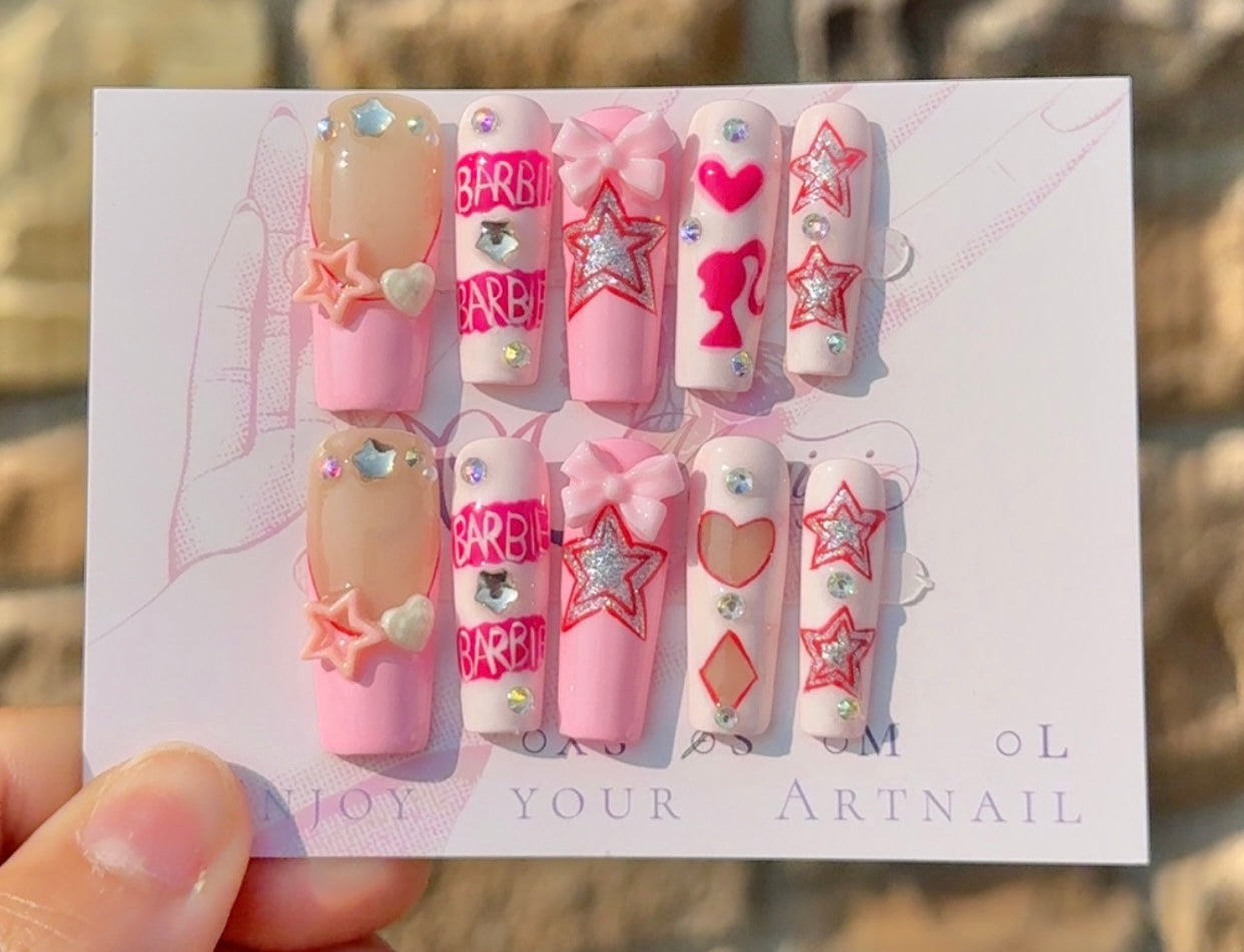 Barbie Coffins Nails