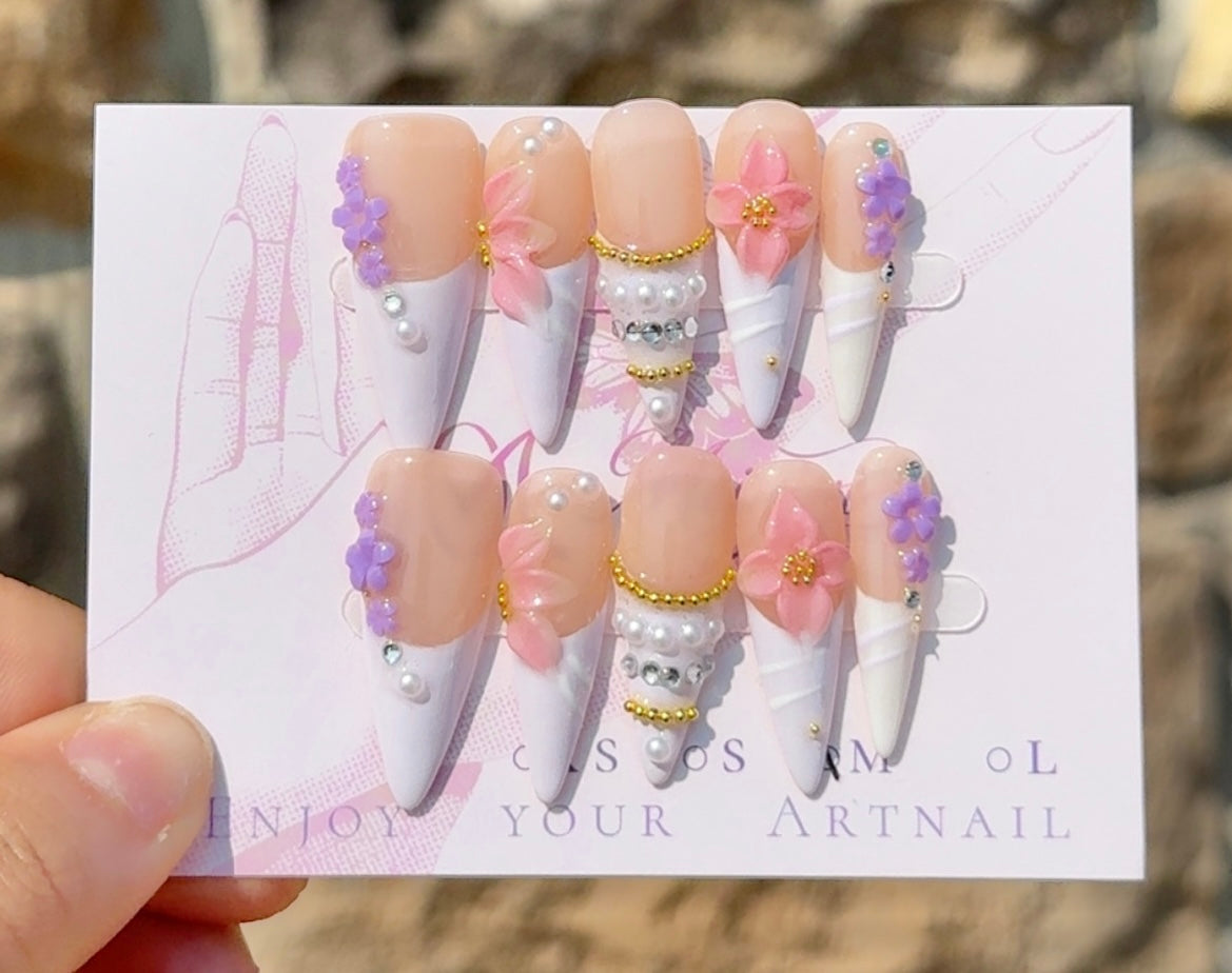 Rosa Stiletto Nails